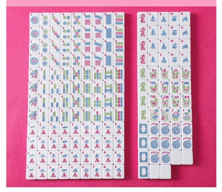 Mahjong Tile Set 166 pcs (Pink)