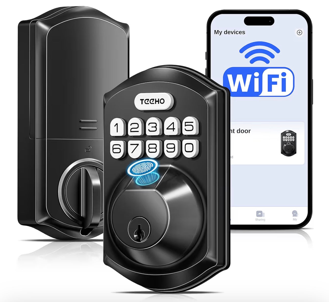 TEEHO TE012W Wi-Fi Smart Lock Matte Black