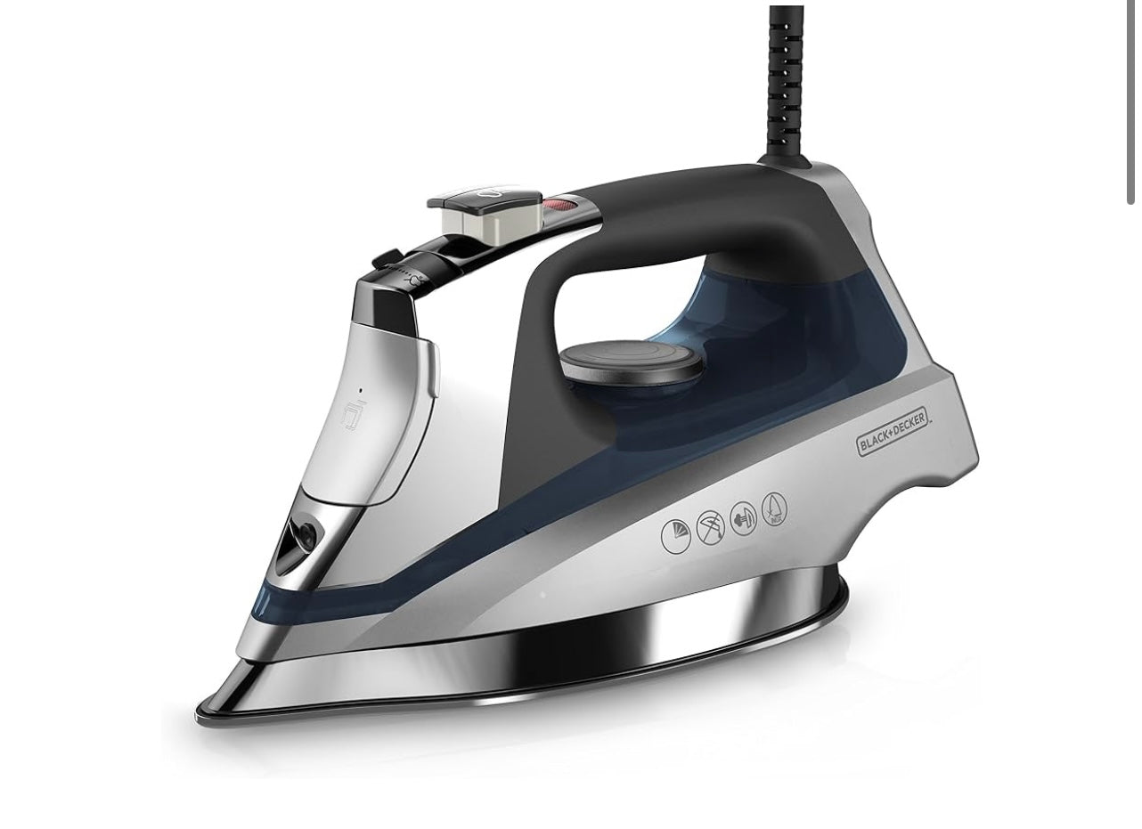 BLACK+DECKER Allure Professional Steam Iron for Clothes
Powerful steam iron with stainless soleplate, precision tip, vertical steam and automatic shutoff.