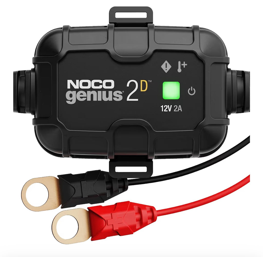 NOCO GENIUS2D: 2A 12V Smart Onboard Battery Charger - Direct-Mount Automatic Maintainer, Trickle Charger & Desulfator with Overcharge Protection & Temperature Compensation – for Lead-Acid Batteries