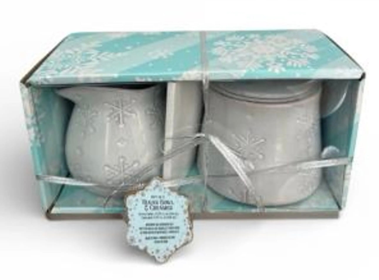 Sugar bowl and creamer set snowflake