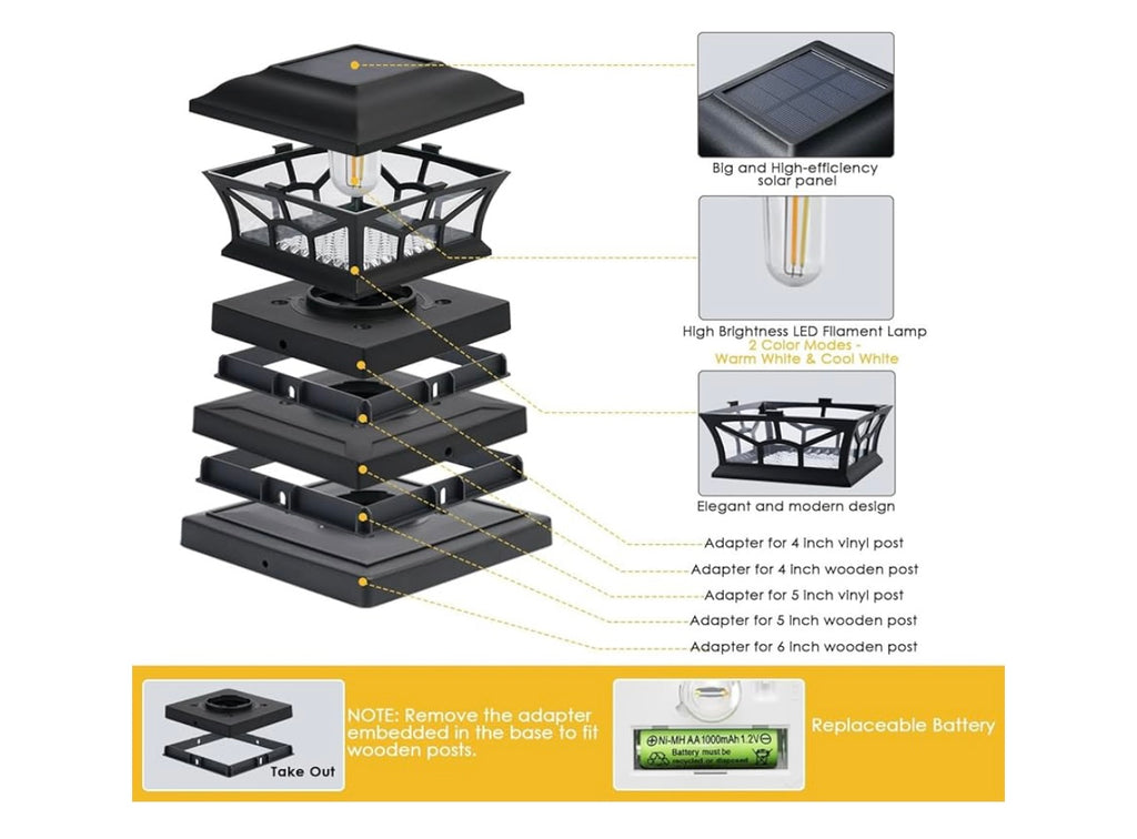 Damayca Solar Post Cap Lights