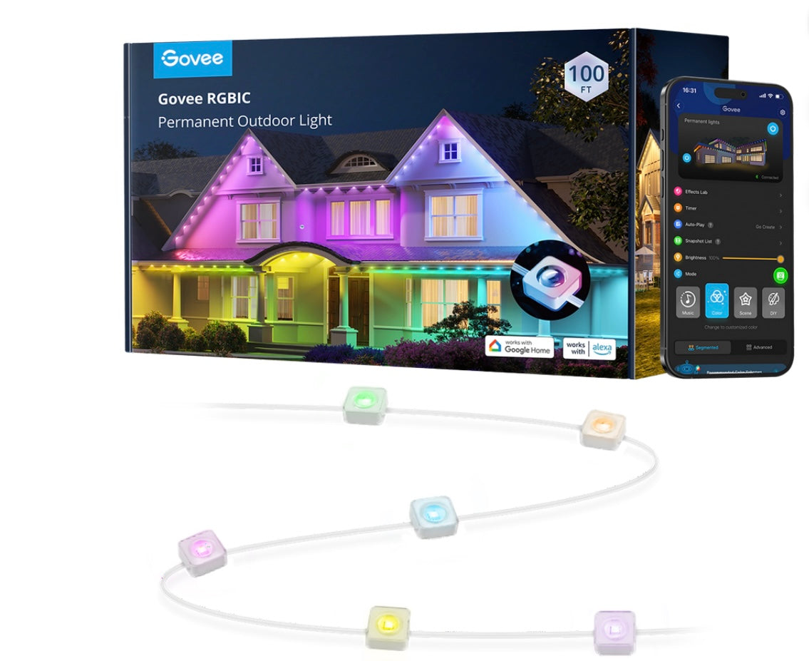 Govee RGBIC 100FT Permanent Outdoor Lights.