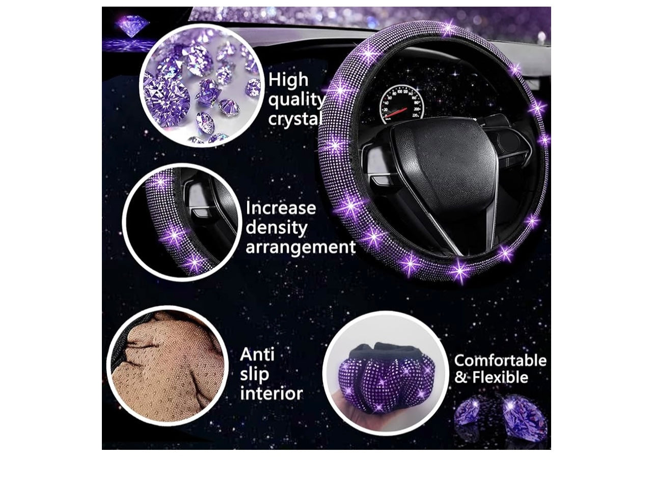 NBTEPEM Purple Violet Bling Car Accessories.