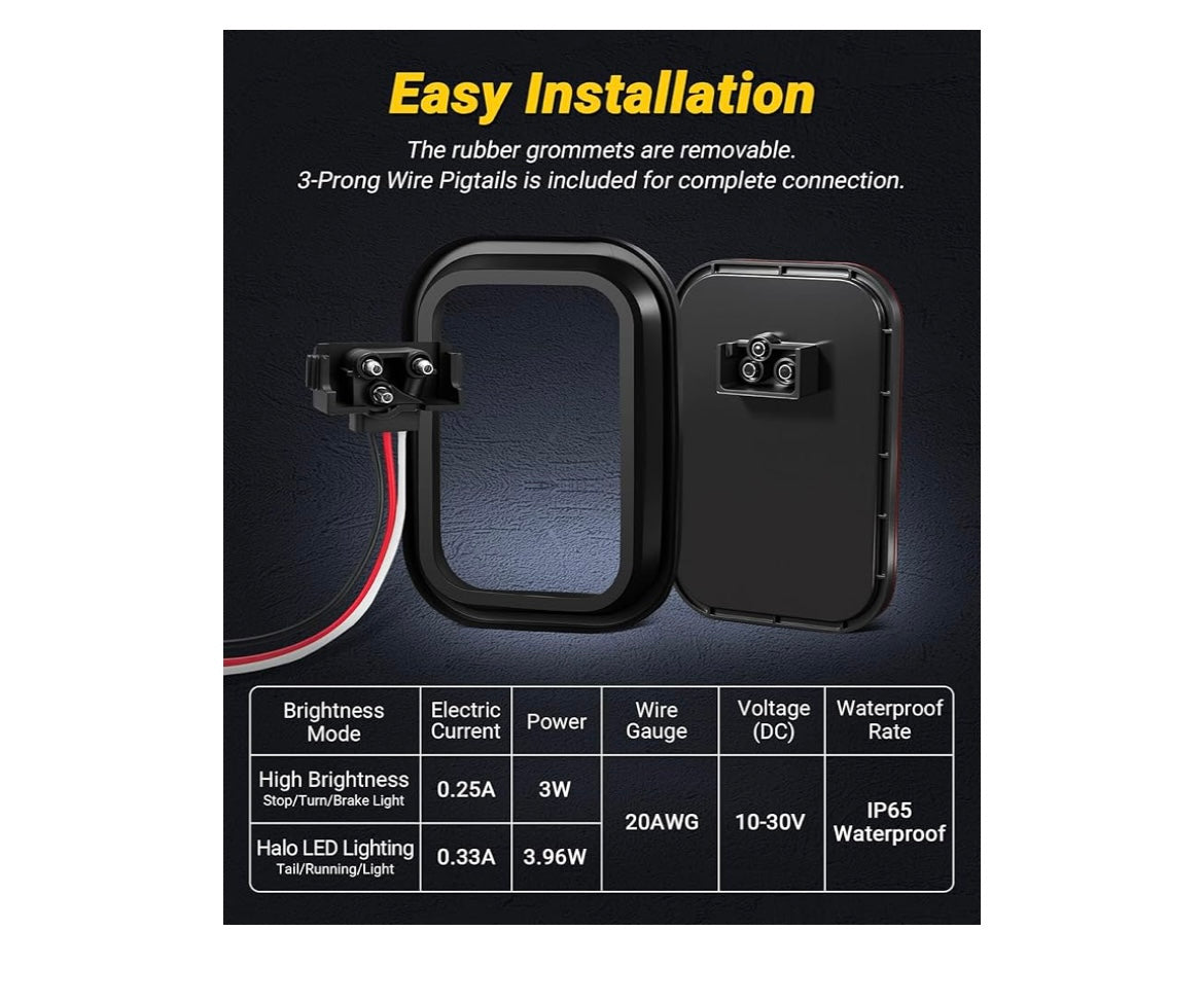 Rectangle led brake lights