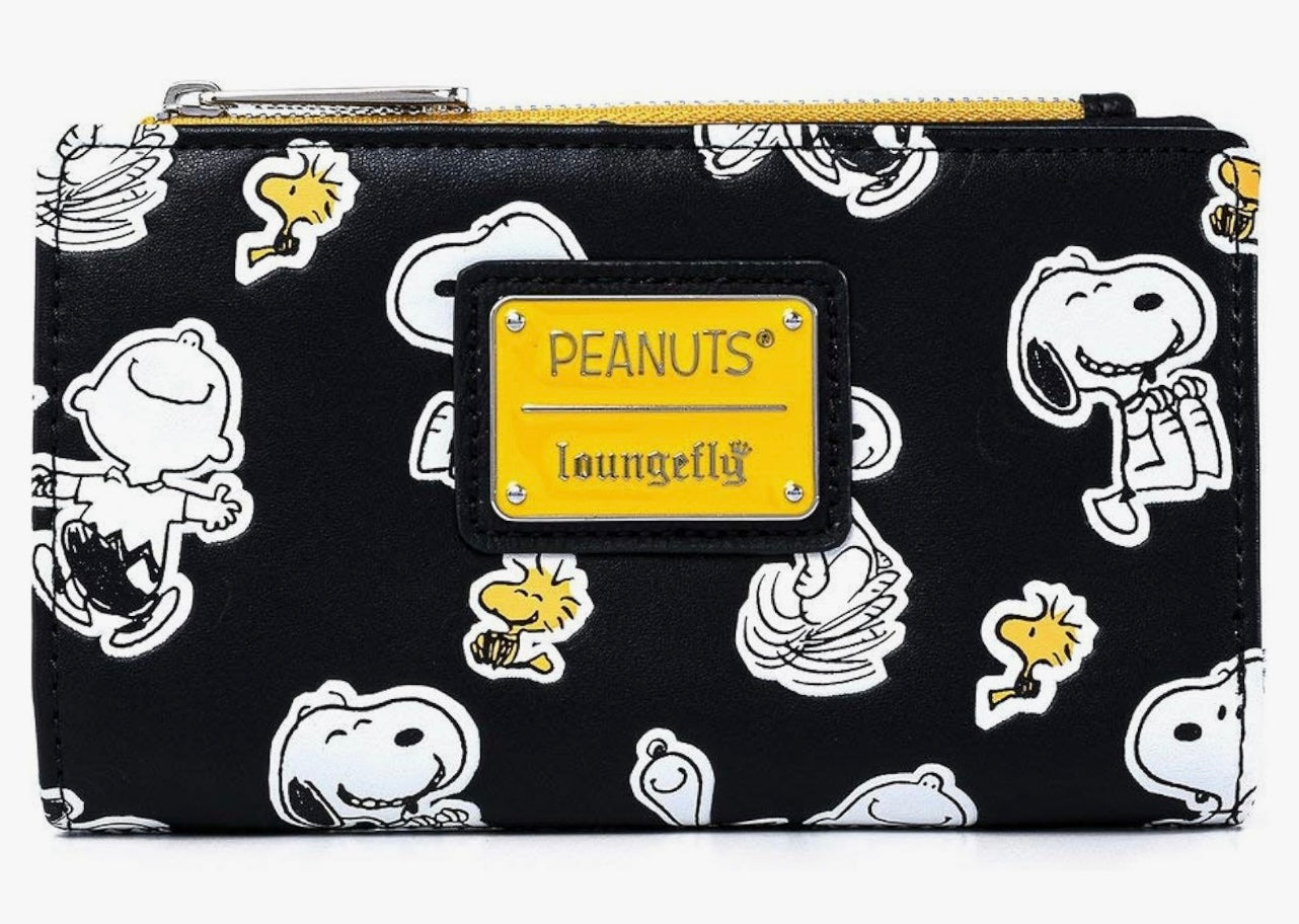 Loungefly Peanuts Snoopy and Woodstock all over print wallet.