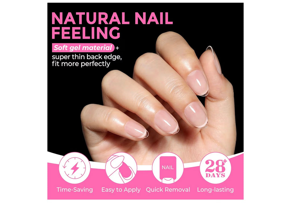 UNA GELLA Extra Short Almond Nail Tips Full Cover 216PCS Gel Nail Tips Short Almond Shaped Nails Tips Soft Gelly Gel Clear Fake Nails Tip for Acrylic Nail Tip Soak Off Home DIY Salon Nails 12 Sizes