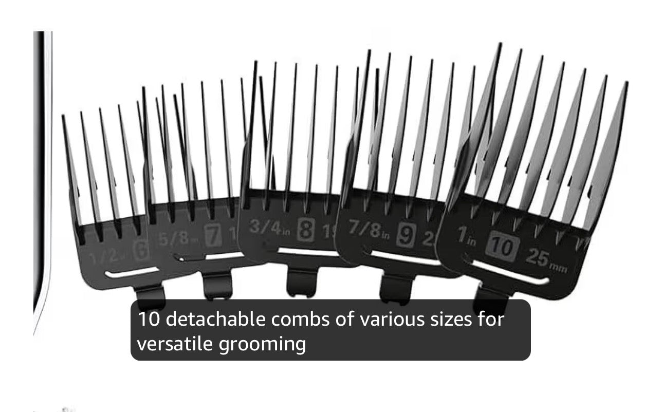 Oneisall Dog Clippers for Grooming for Thick Heavy Coats/Low Noise Rechargeable Cordless Pet Shaver with Detachable Stainless Steel Blade/Waterproof Dog Shaver for Dogs Pets and Animals (Silver)
