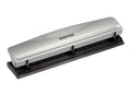 Bostitch Office Premium 3 Hole Punch, 12 Sheet Capacity, Metal, Rubber Base, Easy-Clean Tray, Silver
