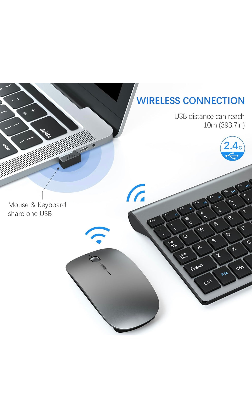 Wireless keyboard and mouse set