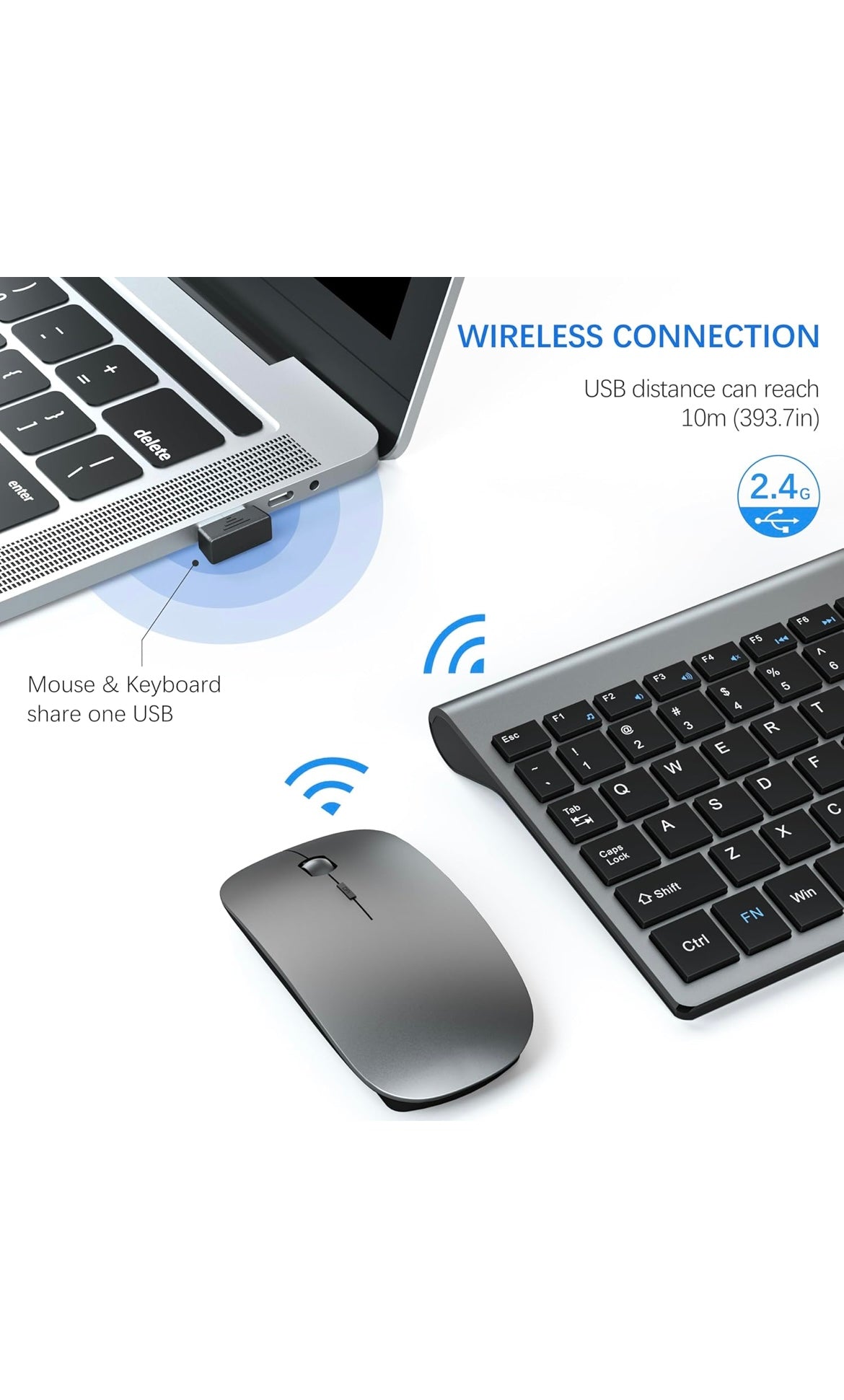 Wireless keyboard and mouse set