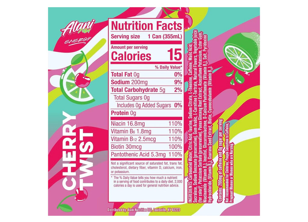 Alani Nu Cherry Twist Sugar Free Energy Drink (Pack of 24)