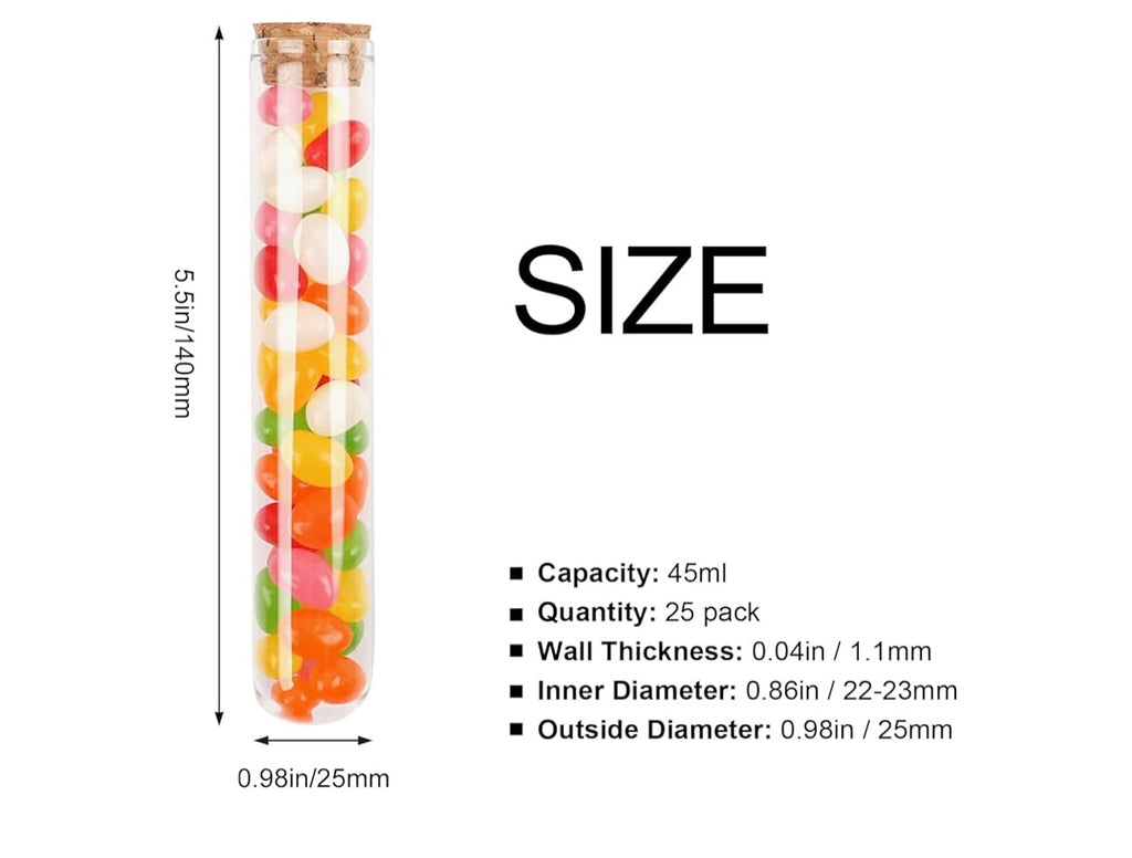 25piece 50ml Glass Test Tubes.