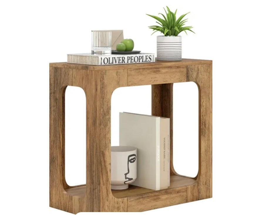 2-Tier End Table With Storage Shelf For Living Room.