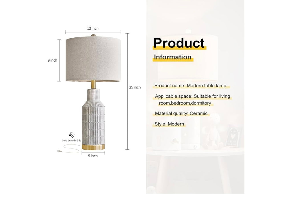USumkky 25” Modern Ceramic Lamp.
