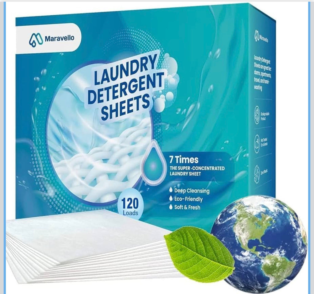 Set of 2 Maravello Laundry detergent sheets, Fresh scent ￼240 Loads!!