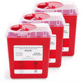 Alcedo Sharps Container for Home and Professional Use 2 Quart (3-Pack), Biohazard Needle and Syringe Disposal, Medical Grade
