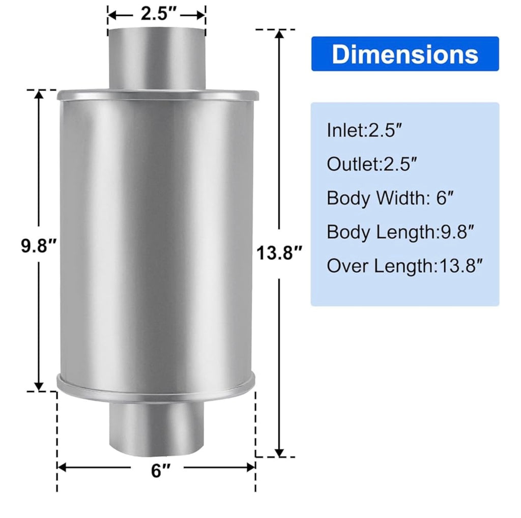 Floshine 2.5” Exhaust Muffler
