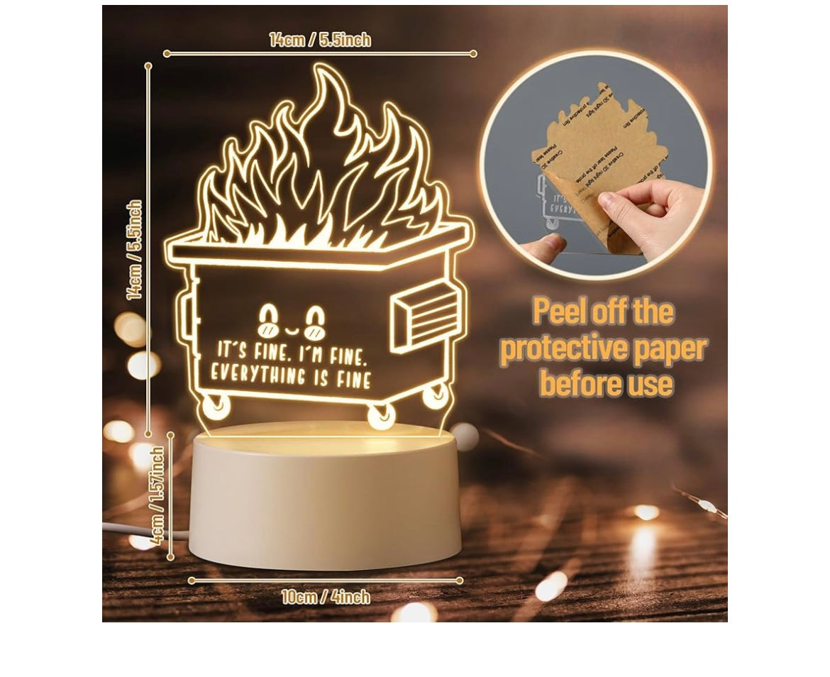 Dumpster fire desk light 12 pcs