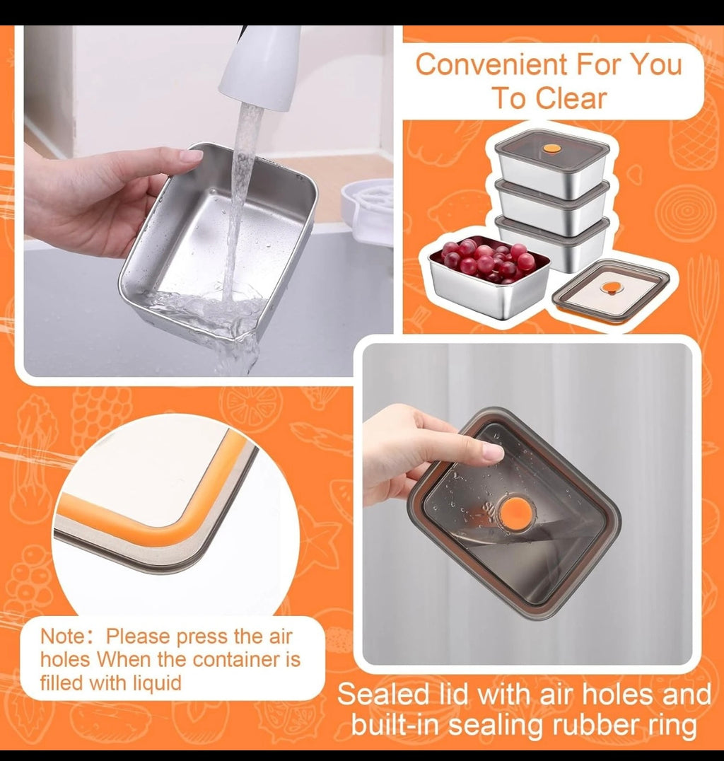 Layhit 10 Set Stainless Steel Food Containers.