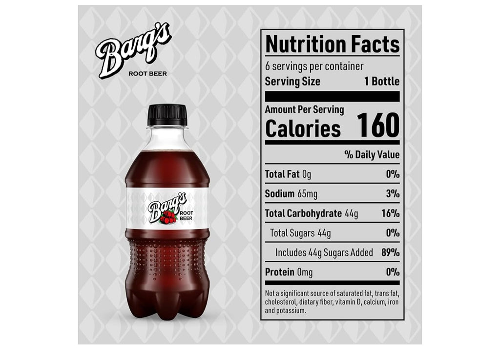 Barq's Root Beer Soda Soft Drink Bottles, 12 fl oz, 6 Pack. Best by November 09 2026.