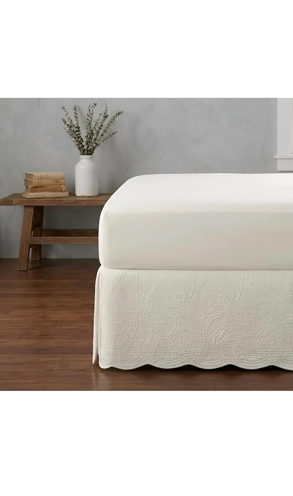 Paisley quilted cotton bed skirt