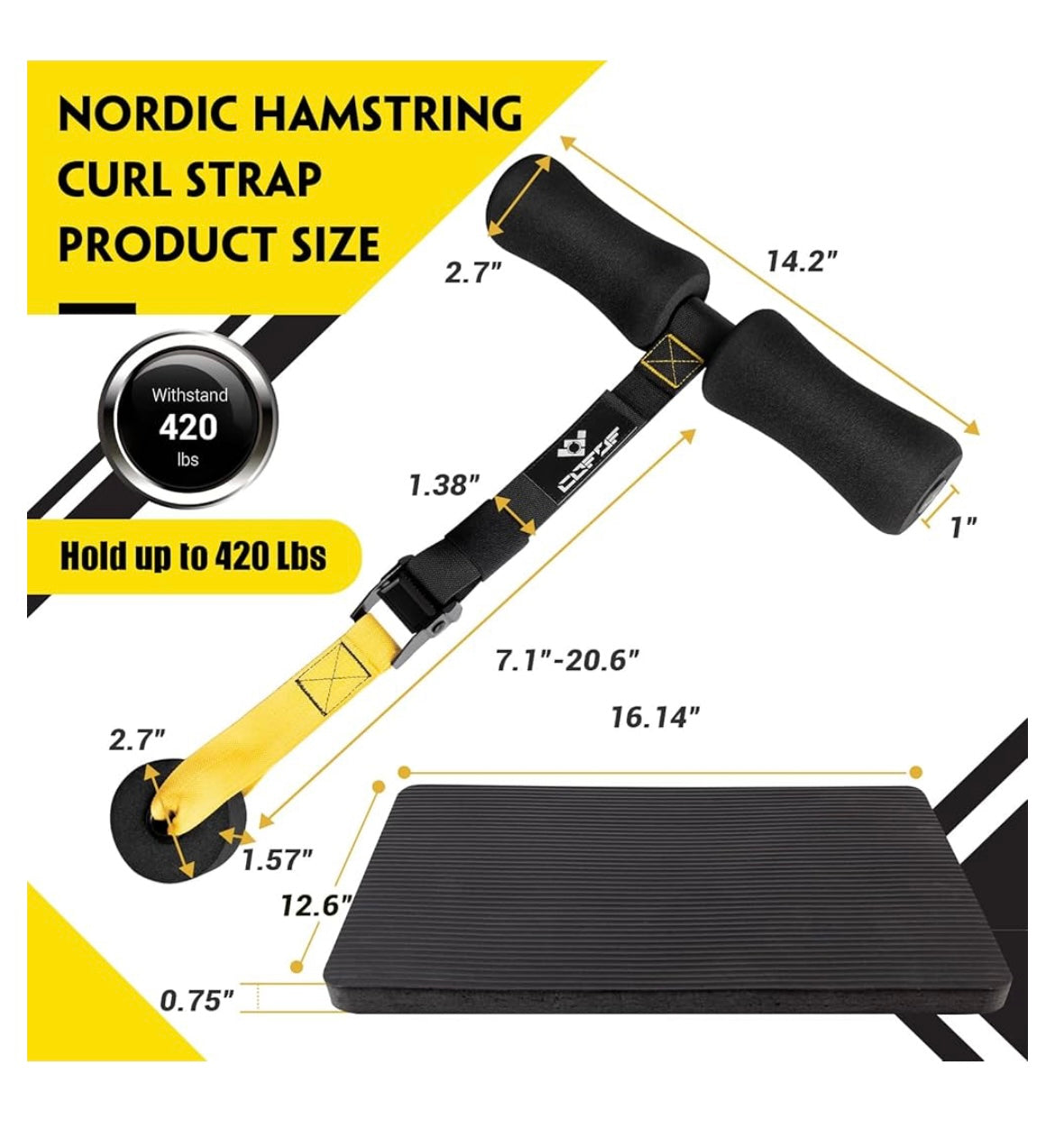Nordic hamstring curl strap
