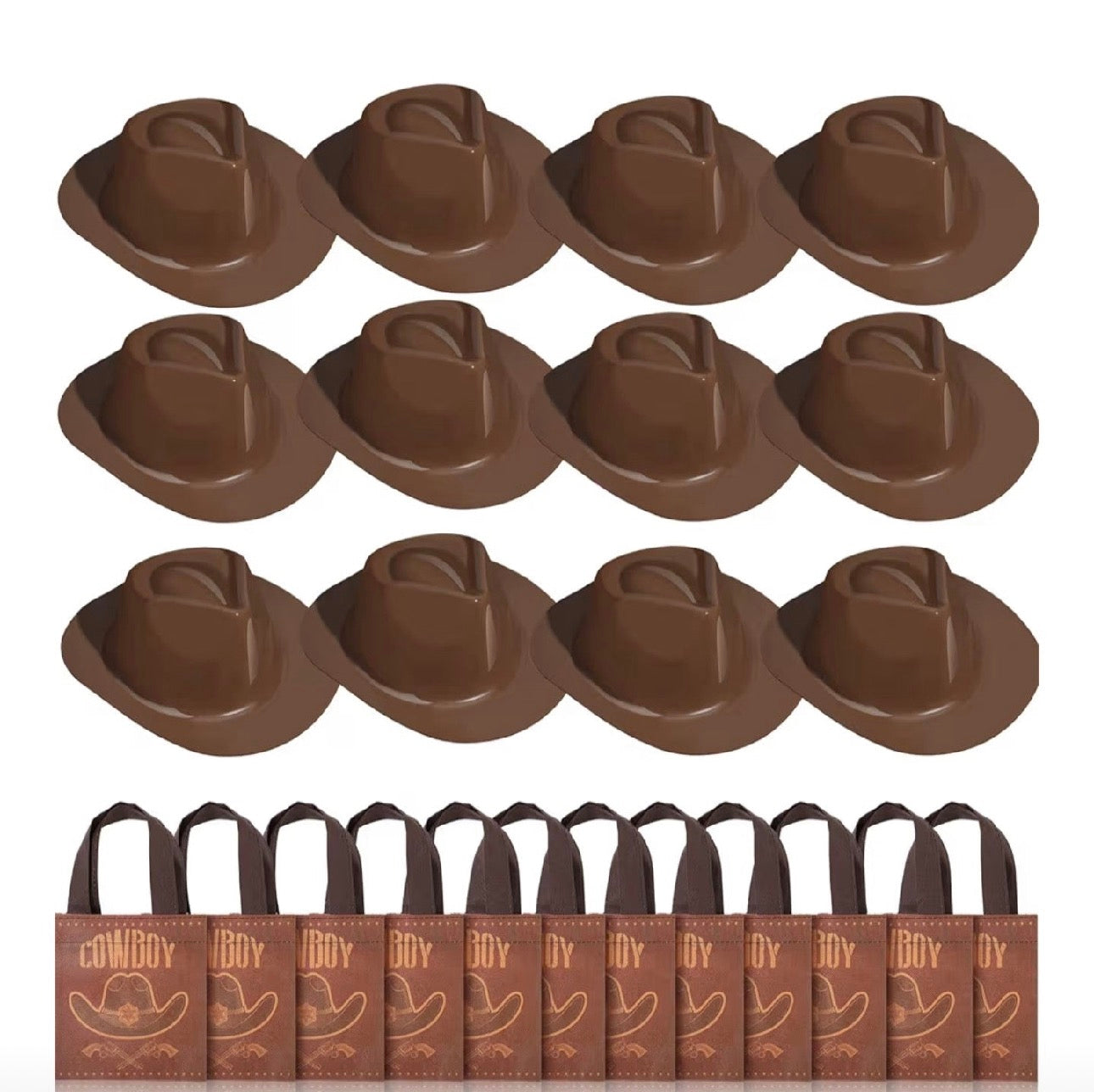 SATINIOR 24 Pcs Plastic Cowboy Hats for Kids Set Western Party