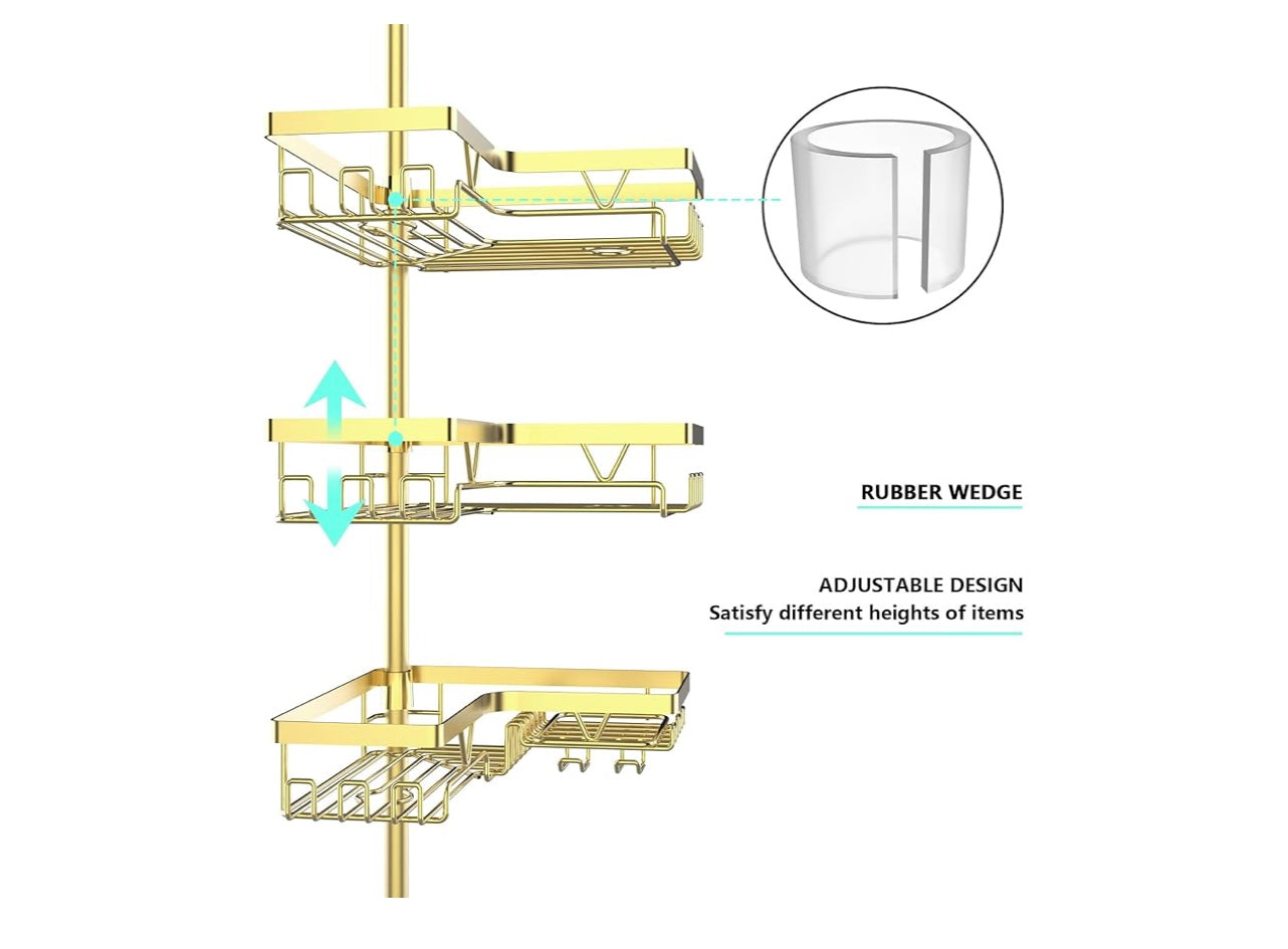 Gold corner 5-Tier Shower Caddy.