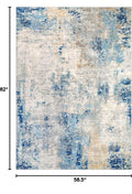 Lahome Modern Abstract Washable Area Rugs 5x7, Soft Living Room Rug Non Slip Stain Resistance