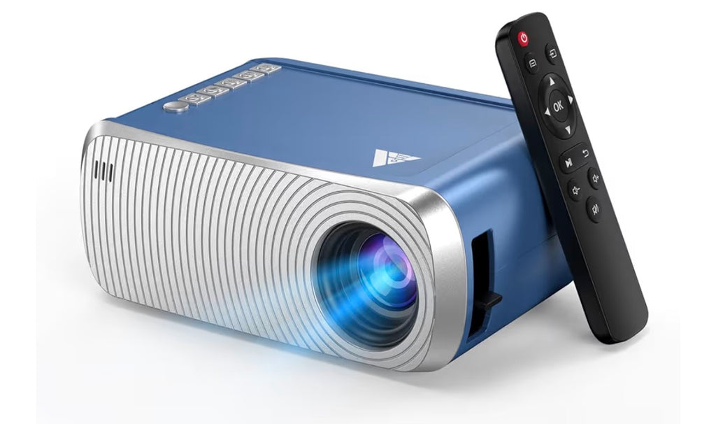 Mini Projector with WiFi and Bluetooth, Portable Movie Projector for iPhone, 1080P Supports with 3W Speaker, for Outdoor Home Theater, Compatible with iOS/Android/PC/TV Stick/HDMI