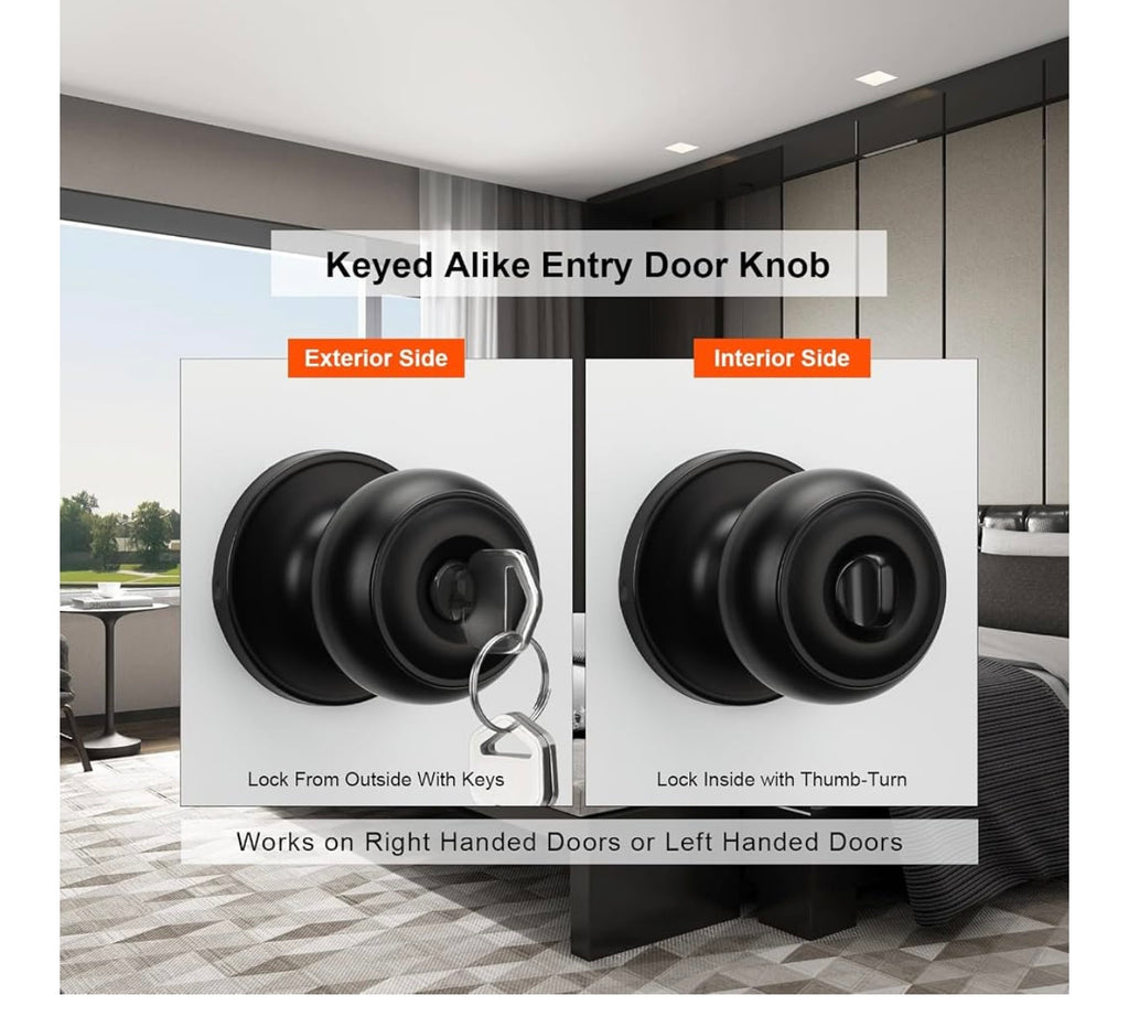 Kwikset Matte Black Door Knob.