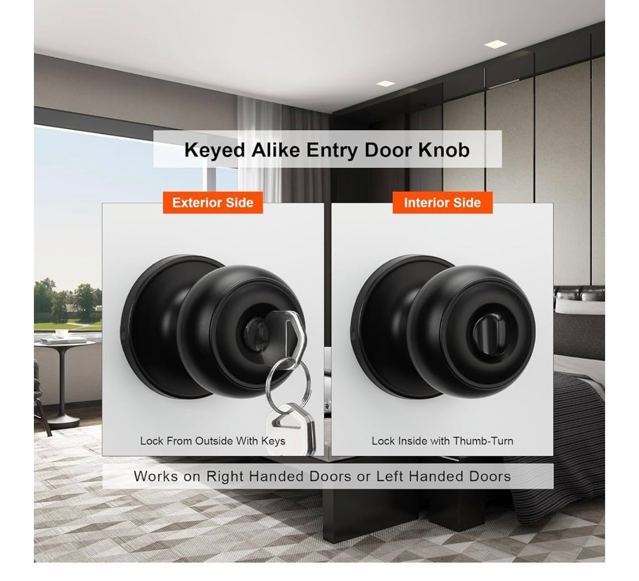 Kwikset Matte Black Door Knob.