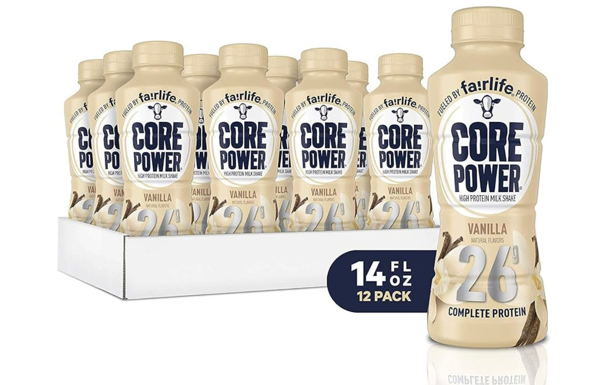 Core Power by Fairlife High Protein, 26g Protein, Milk Shake, 14 oz (Pack of 12) (Vanilla). Best by 05/30/2027.