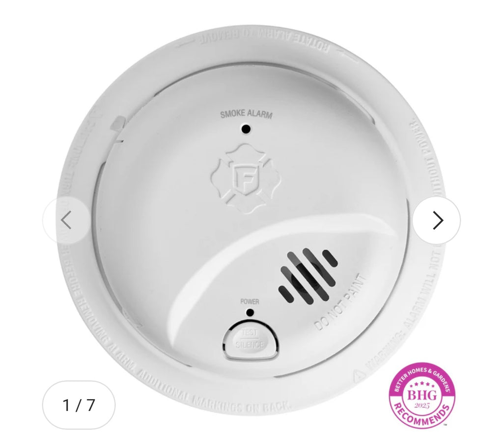 First alert hardwired smoke alarm with battery backup.
