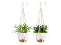 2-Pack 5.7-Inch Macrame Self-Watering Hanging Planters, Pure White