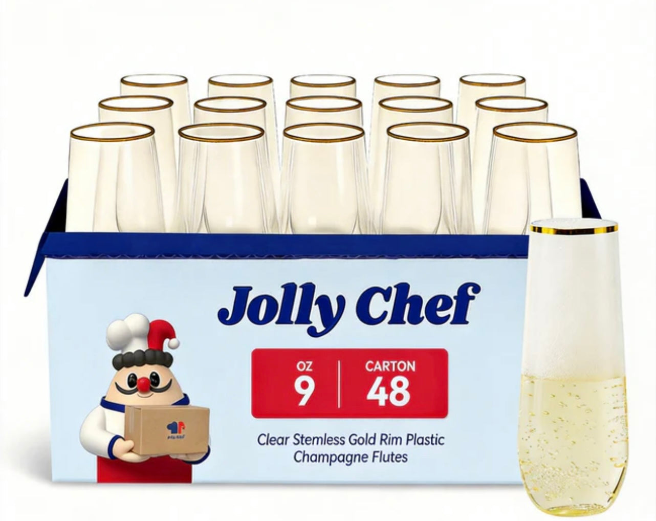 48 Piece Plastic Champagne Glasses.