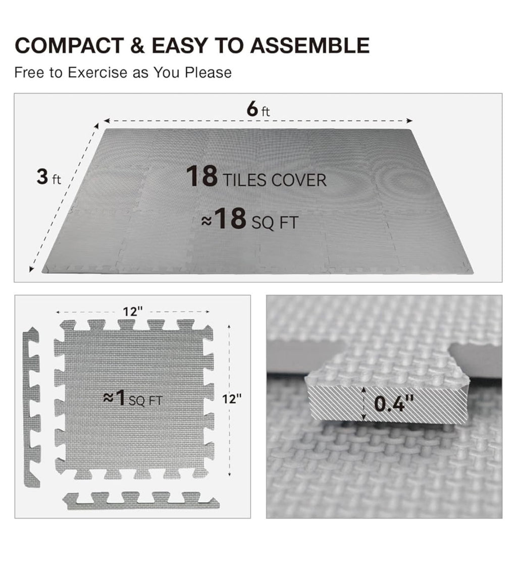 Air hop 18 pcs gym floor mat
