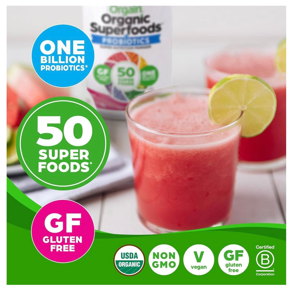 Orgain Organic Greens Powder, 50 Superfoods + Probiotics, Berry, 0.62 lb. Exp 12/03/2026.