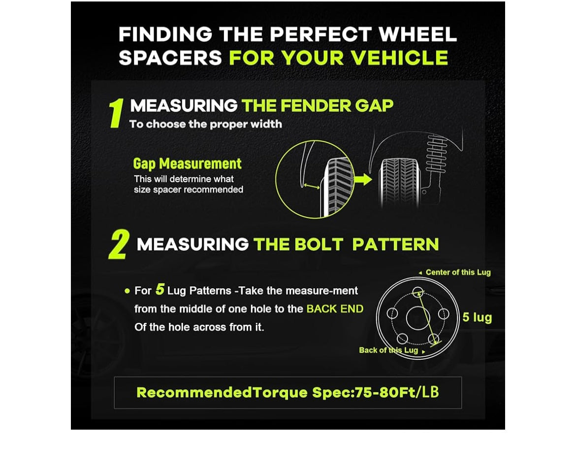 1 inch black wheel spacers