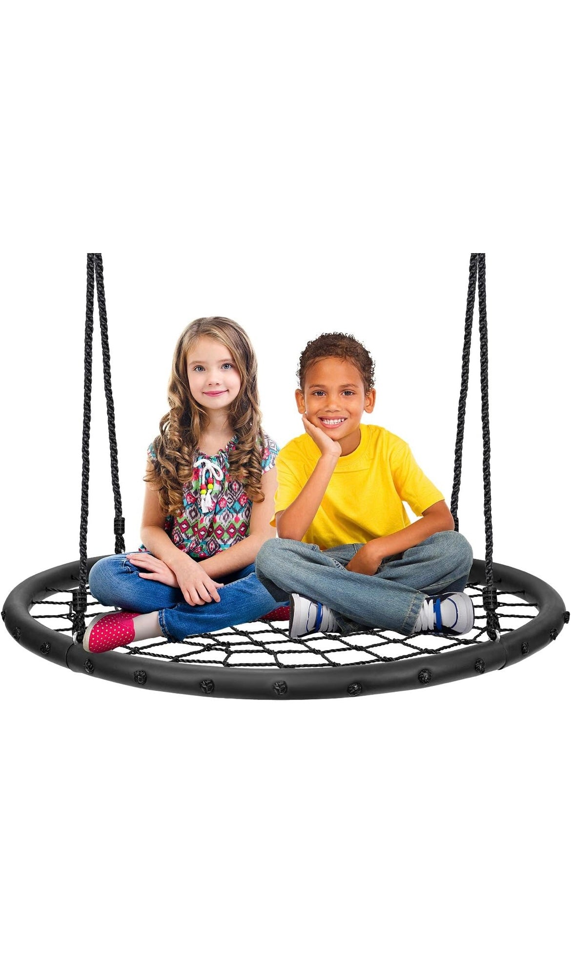 Tree swing web spinner net swing