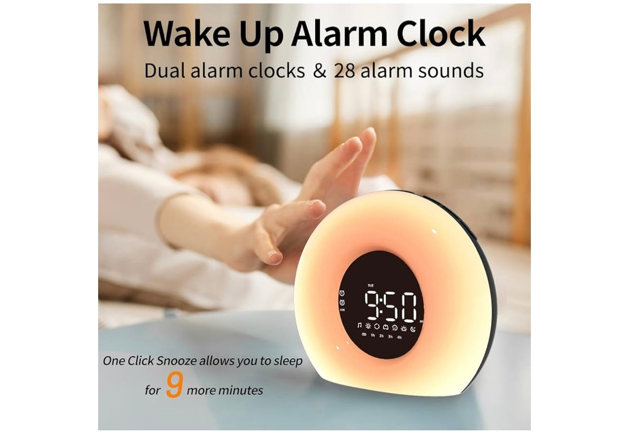 Orange light Wake-Up Light Clock.