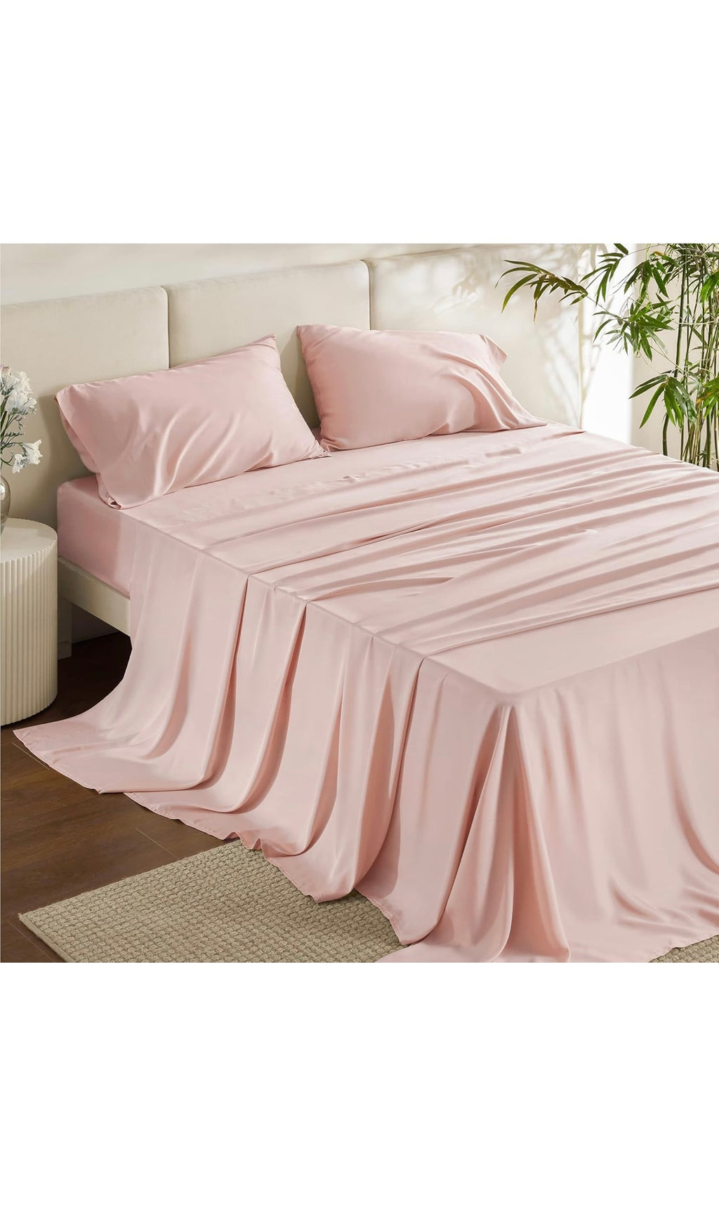 Bedsure queen sheet set pink