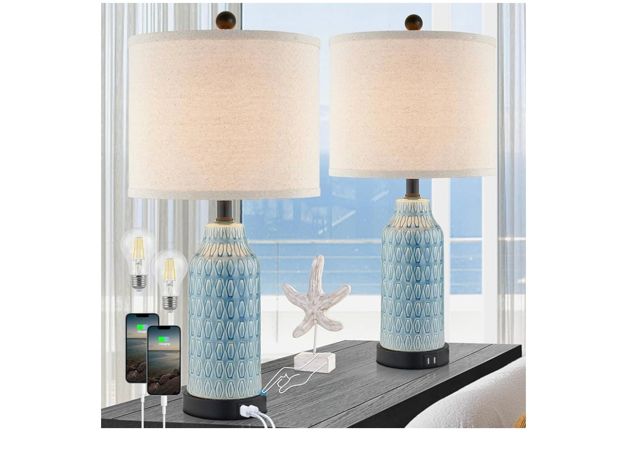 Cinkeda Ceramic Table Lamps For Bedroom.