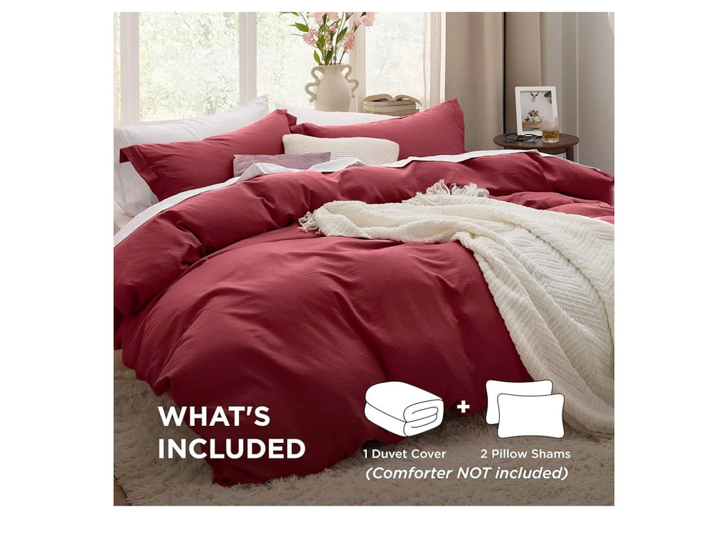 Bedsure Red Duvet Cover King Set.