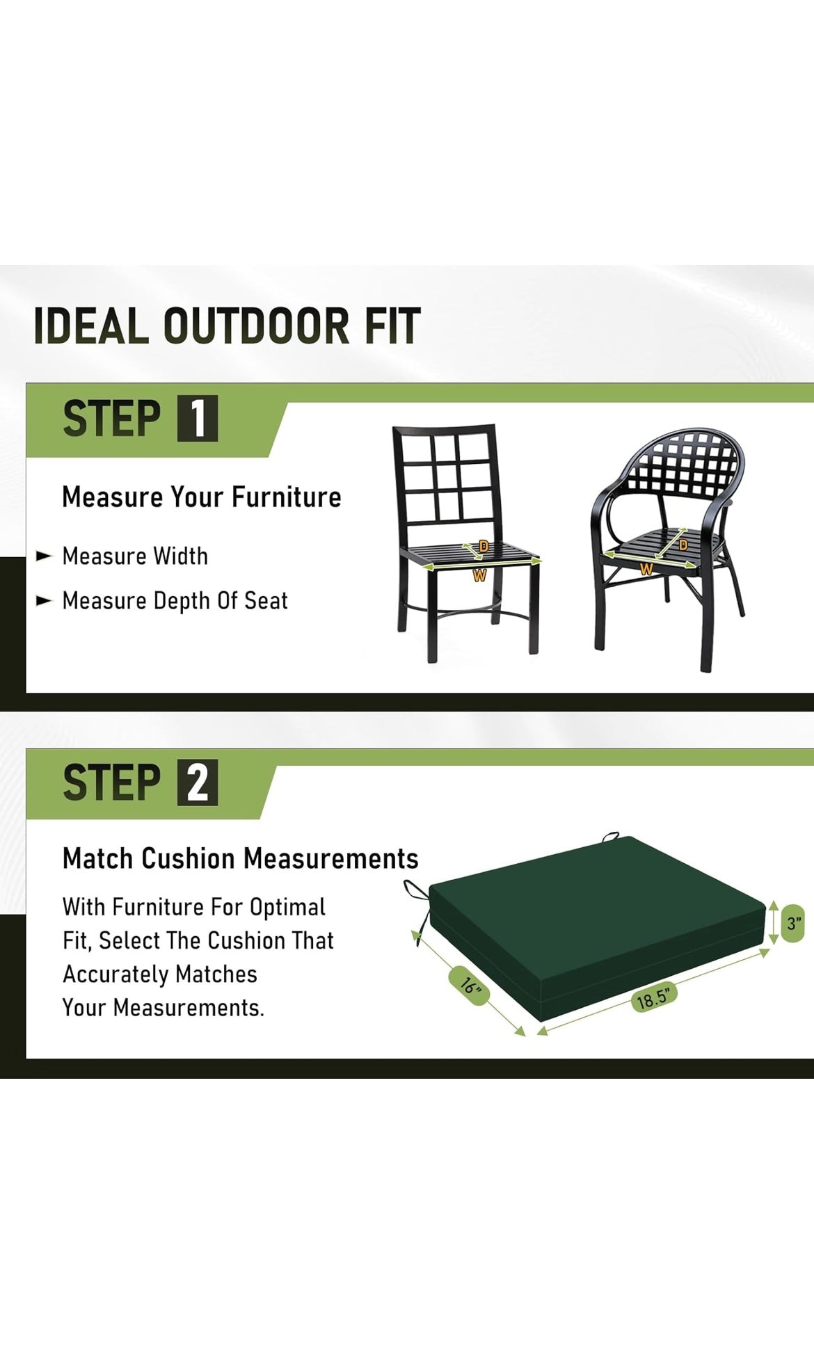 Outdoor chair cushions set of 2