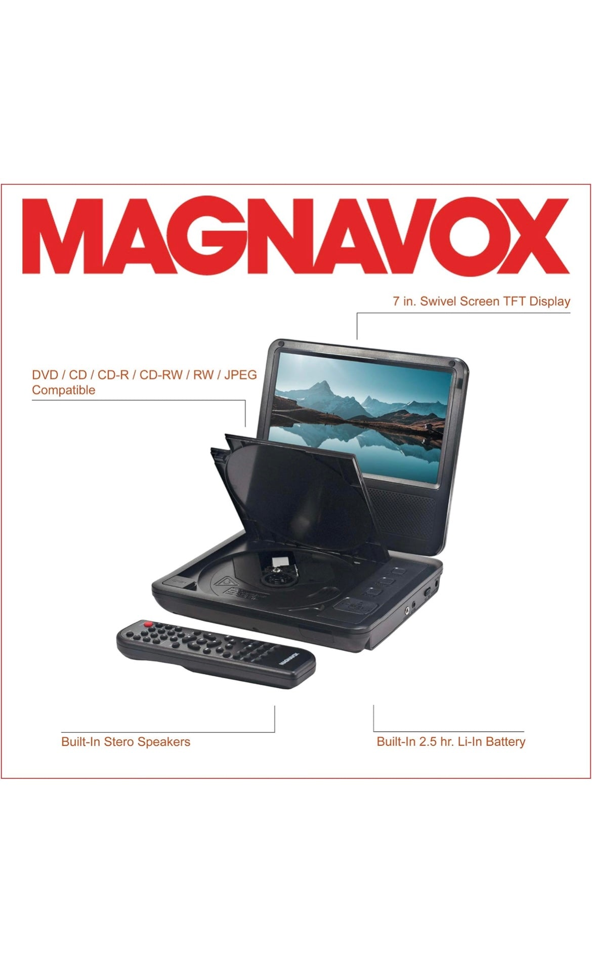 Magnavox 7 inch portable dvd player