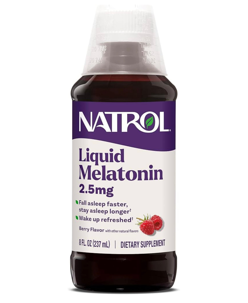 Natrol Liquid Melatonin for Adults, 2.5 mg, Berry-Flavored, 8 Fl Oz. Exp 06/2027.