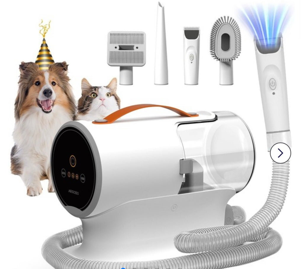 Airrobo PG100 Pet Grooming Vacuum with 5 Grooming Tools. And 12000Pa Suction Power