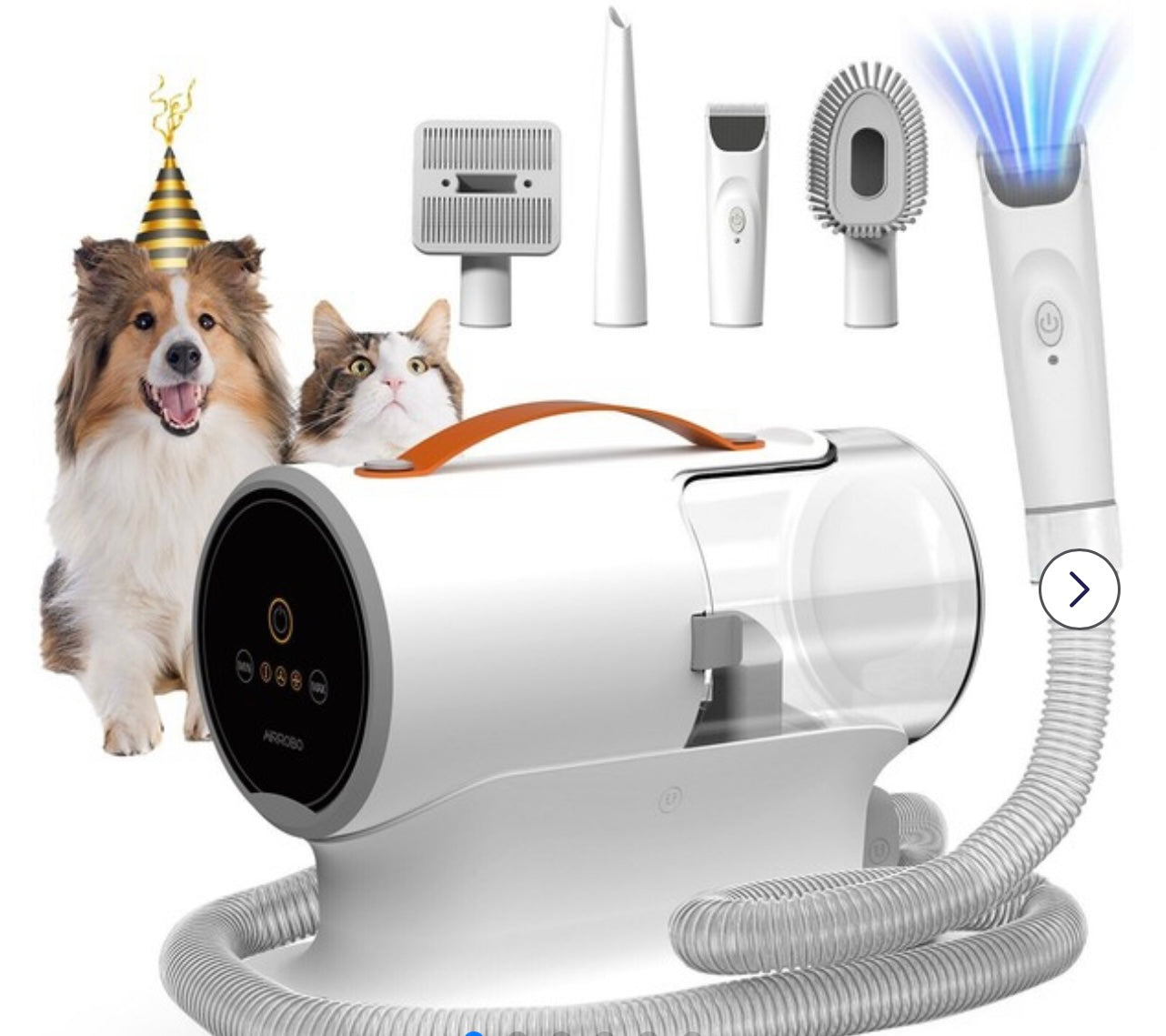 Airrobo PG100 Pet Grooming Vacuum with 5 Grooming Tools. And 12000Pa Suction Power